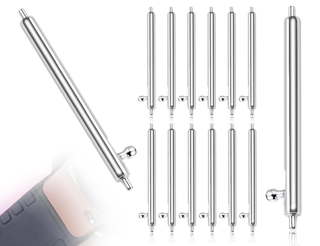 KAPSING 12 sztuk szybkozłączek teleskopowych, stal nierdzewna, teleskopy, Quick Release Premium stal szlachetna teleskopy (1,5 x 22 mm), NS-BDKGSE22-23-07