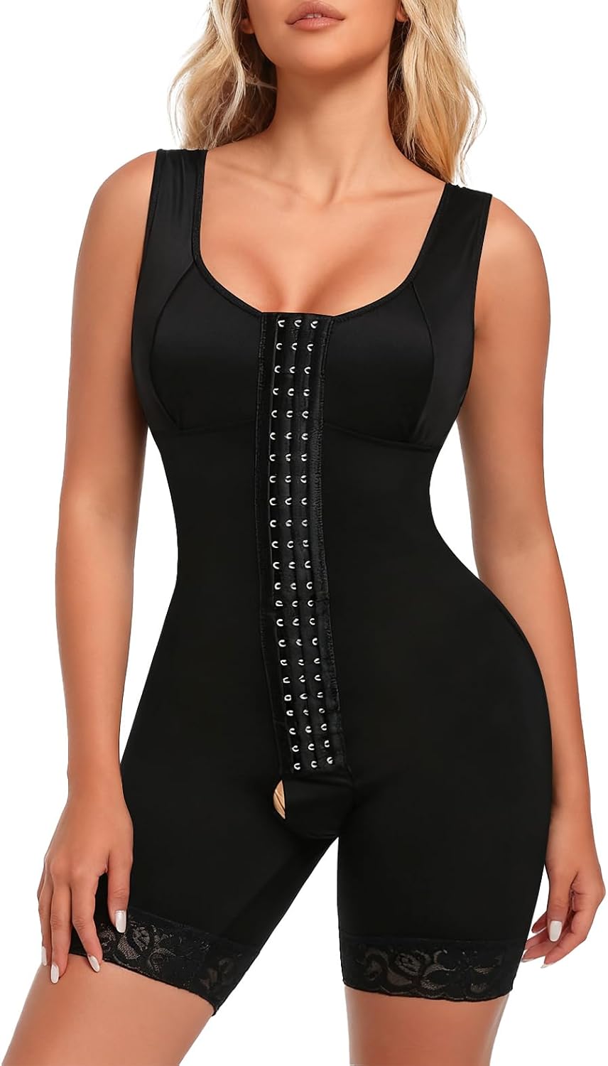 woahee Fajas Colombianas Shapewear for Women Full Faja Body Shaper Tummy Control Compression Garments Black, SW05