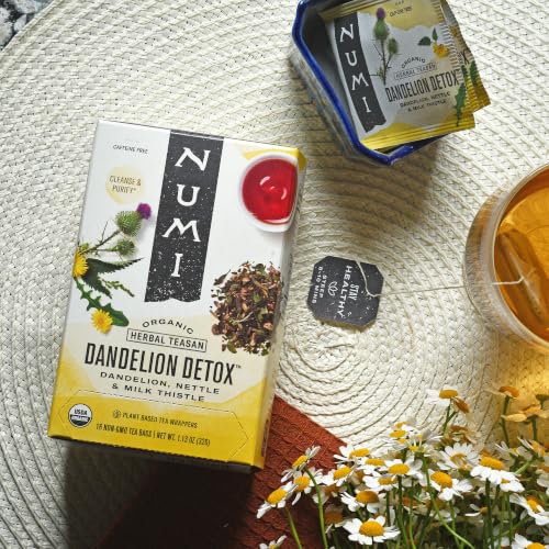 Image of Numi Organic Dandelion Detox Tea, 48 Herbal Tea Bags, Caffeine Free