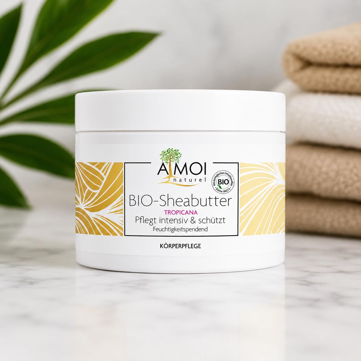 Sheabutter Tropicana 200 ml – Mit bio-zertifizierter, unraffinierter Sheabutter aus Westafrika – Intensive Körperpflege für trockene Haut – Reichhaltige Ganzkörperpflege
