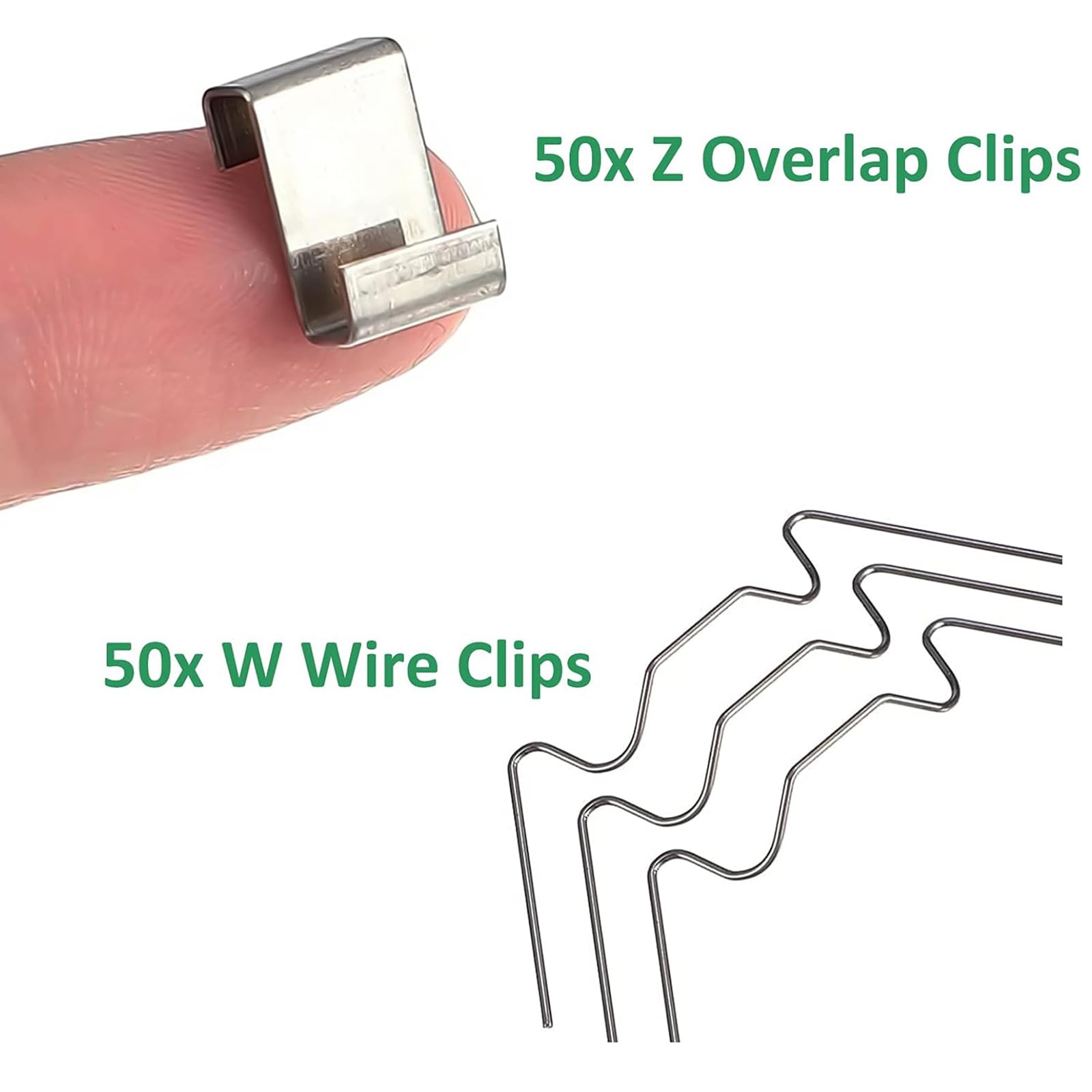 100pcs Greenhouse Clips for Fitting Glass, 50pcs W Greenhouse Glass Clips with 50pcs Z Greenhouse Glazing Clips, Greenhouse Glass Accessories Window Clip Glass Pane Fixings Clips - Image 3
