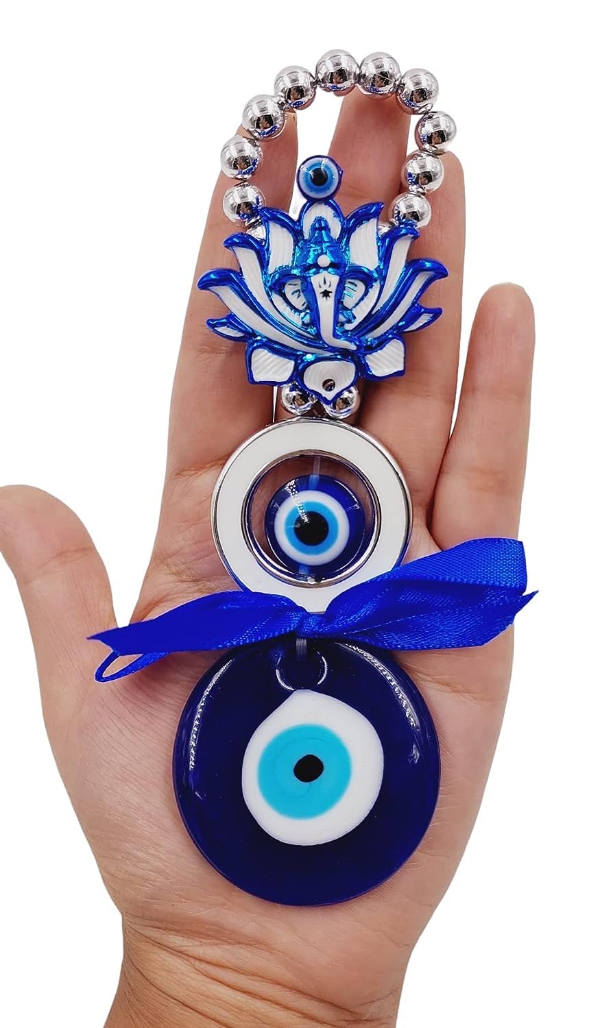 Aura Mart Evil Eye Hanging For Home, Om Nazar Battu For Home Protection, Shop, Office And House Main Entrance Door (Ganpati Moon)