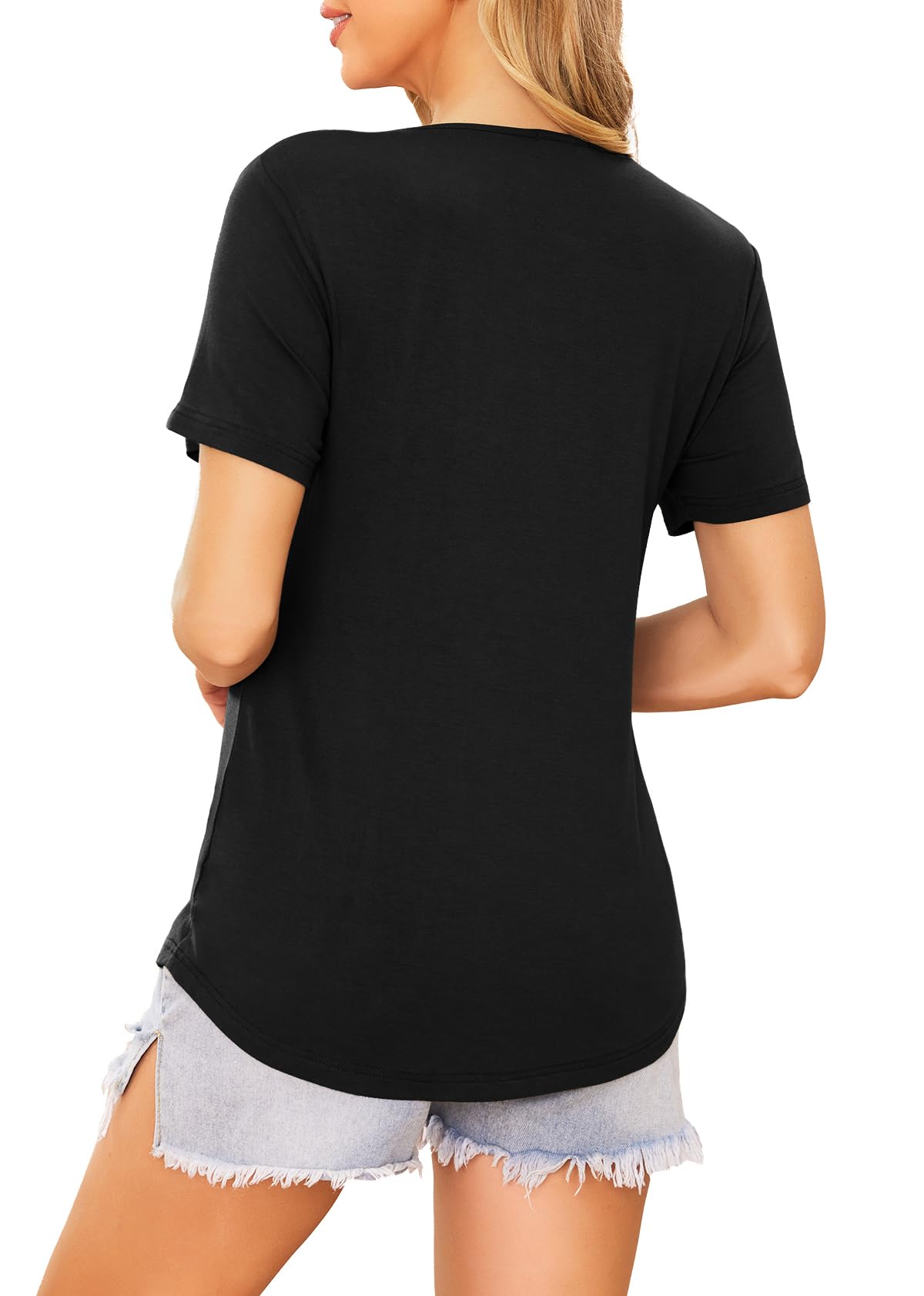 Ekouaer Juego de 3 Camisetas de Lactancia Modal Apertura de Lactancia Camiseta Corta para Embarazadas