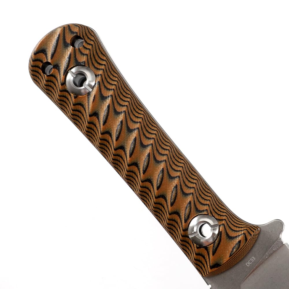 JEABROTHER Outdoor fixed blade knife with G10 handle, DC53 steel blade, Kydex sheath. Suitable for camping, hiking, fishing. Ideal gift.(B)