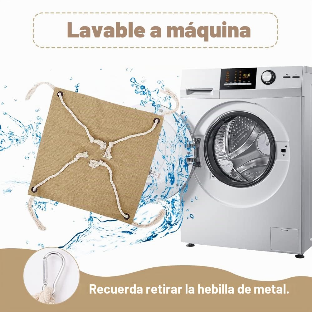 Yitexin Hamaca para Gatos, Hamaca Transpirable para Mascotas, Cama Colgante para Gatos con mosquetones de Metal y borlas, Hamaca Colgante para Gatos