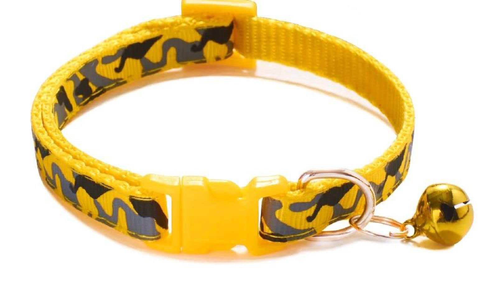 LitVibes Cat Collar With Bell,Kitten And Small Dogs Soft Adjustable Collar,Safe,Breakaway For Cats And Puppies-Yellow (Camo Design),?14 cm,W_2 cm (B0BPMK1Z8F) Amazon Price History, Amazon Price Tracker