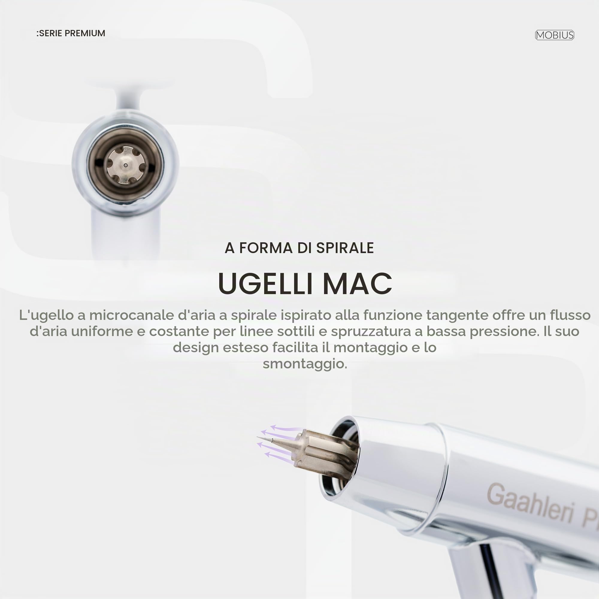 Gaahleri Airbrsuh Premium Series Mobius - Aerografo a sifone