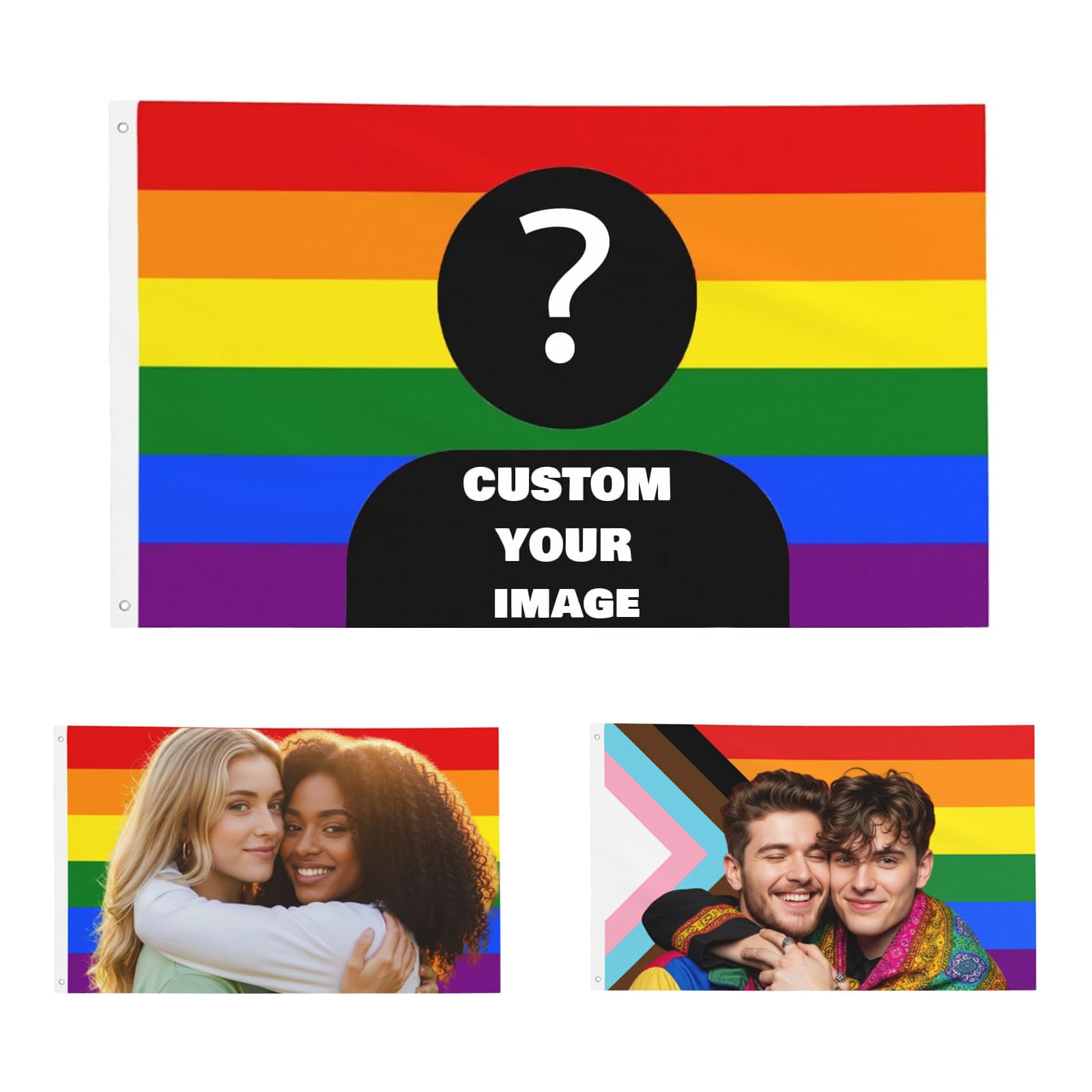 Custom Pride Bunting Flag 3X5 Ft Personalized Flags Design Your Image Funny Tapestry Poster For Decorate Clubs Concerts Bars University Dormitories Living Rooms Bedrooms