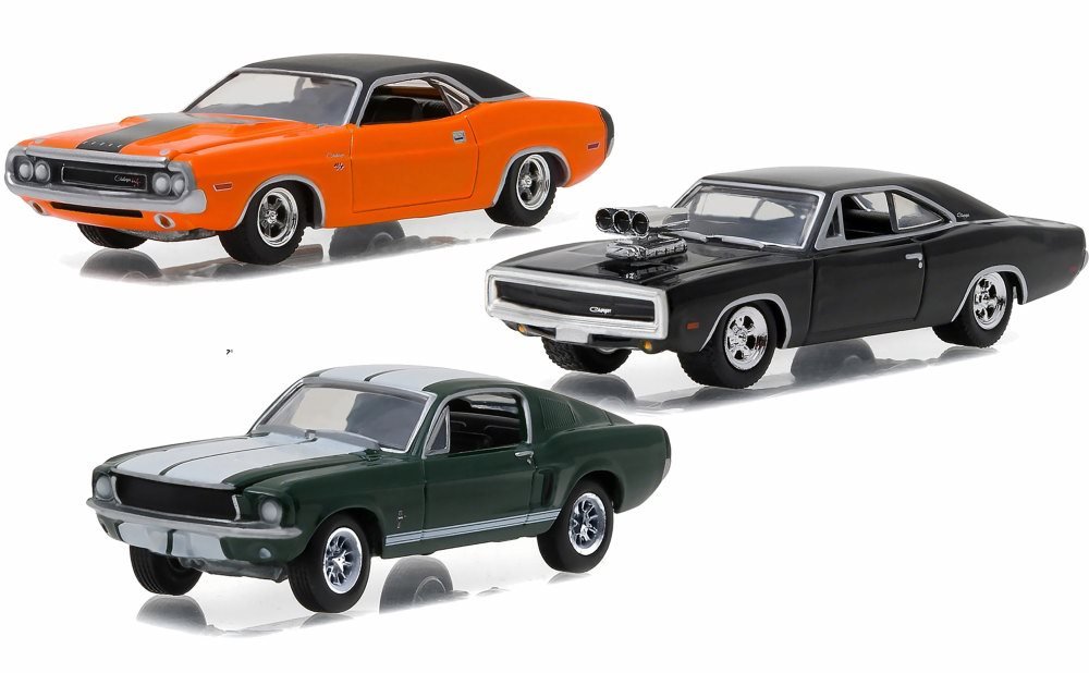 1970 Dodge Charger, Challenger w/ '67 Ford Mustang - Three Car 1