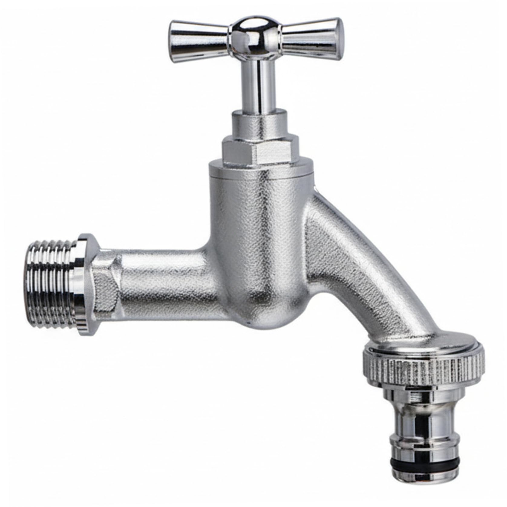 Monwssoe Silver Touch On Kitchen Sink Faucets, Outdoor Faucet, Freeze Resistant 4-Way Garden Faucet With Quick Connect, Copper Construction For Yard, Patio, And Lawn