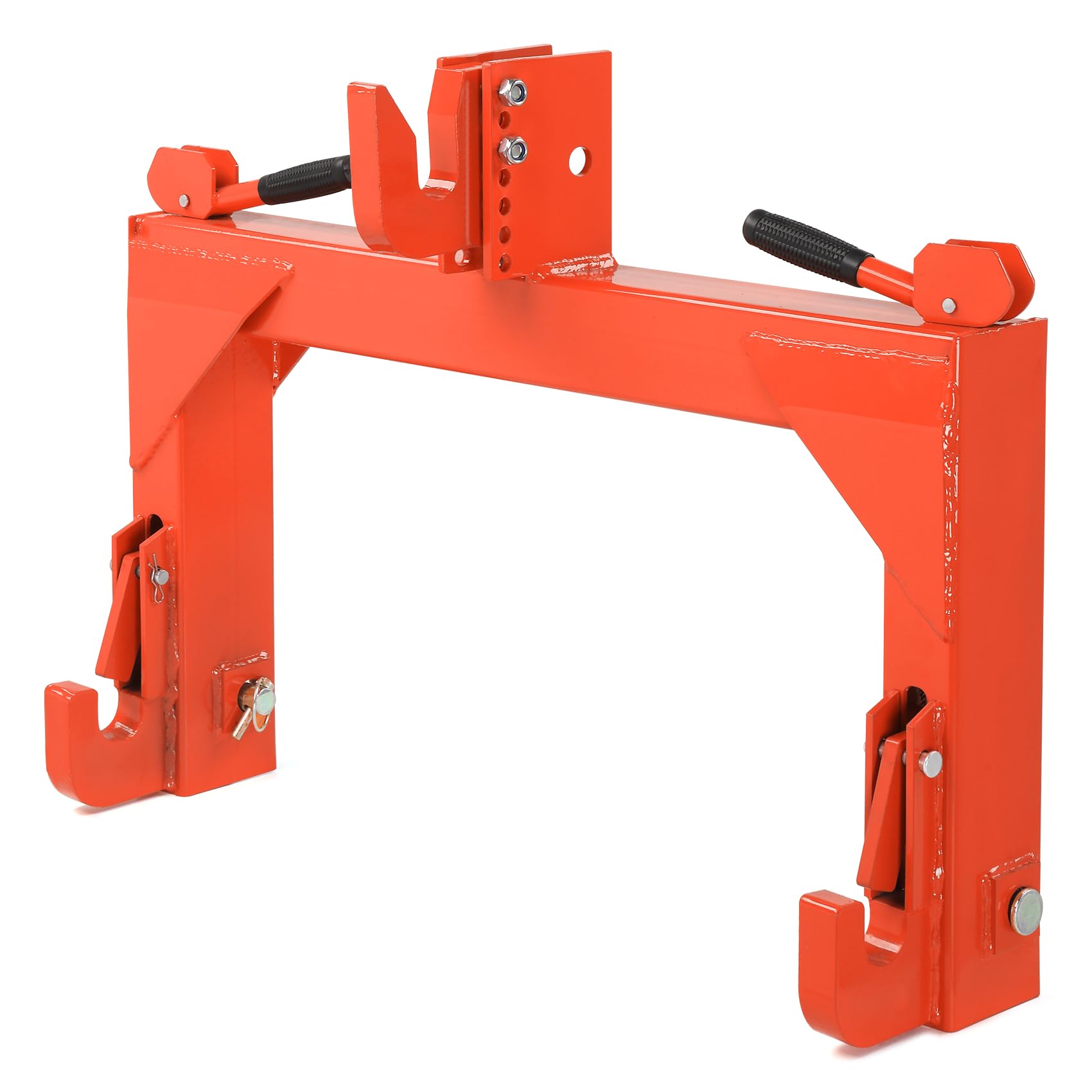 Parts-Diyer 3 Point Quick Hitch 3000 lbs Adaptation to Category 1 & 2 Tractor 3-Pt Attachments with 5 Level Adjustable Bolt, Orange