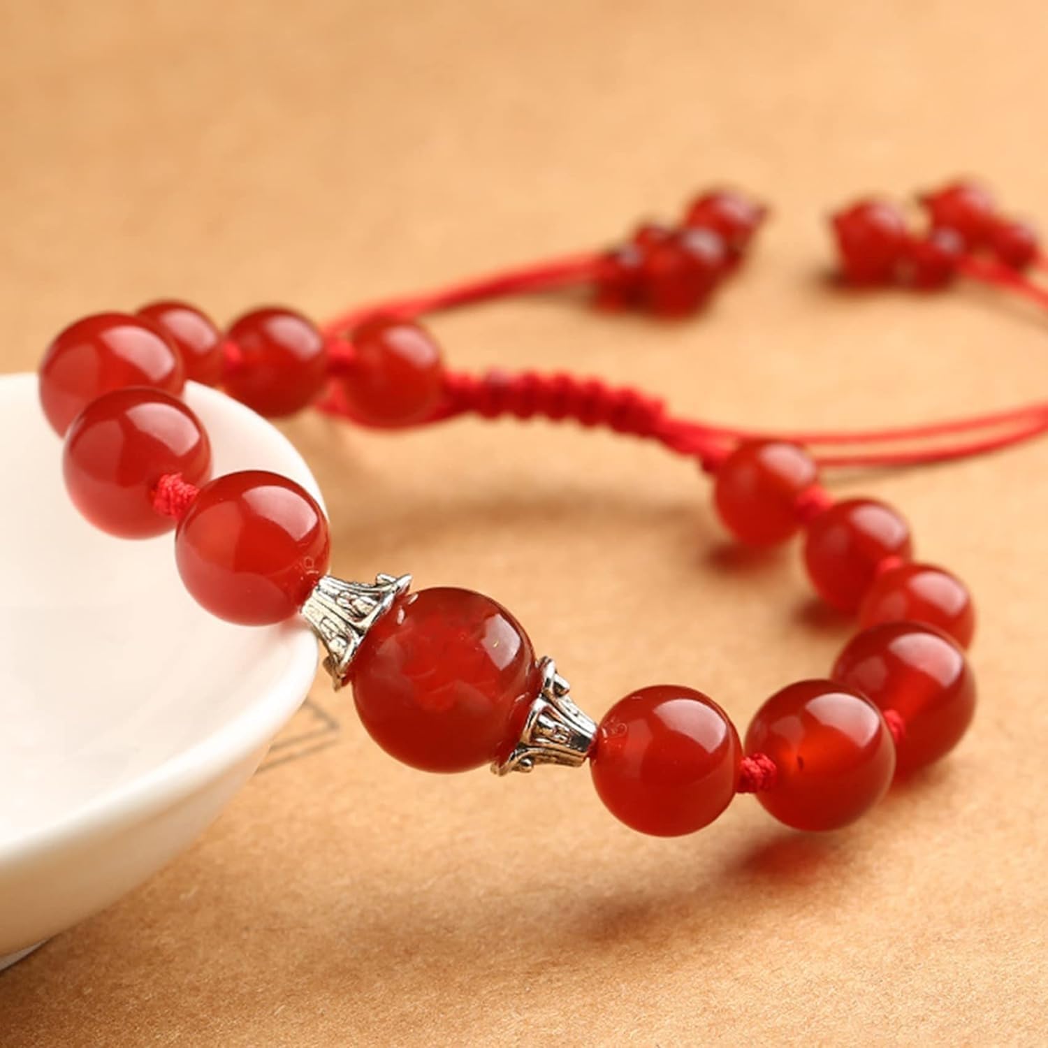 Pulsera de Piedras Preciosas Naturales, Pulsera de Hilo Rojo, Pulsera de Riqueza de 12 Animales del zodíaco, Pulsera de Amuleto de la Suerte, Pulsera Ajustable para protegerse de los Malos espíritus,