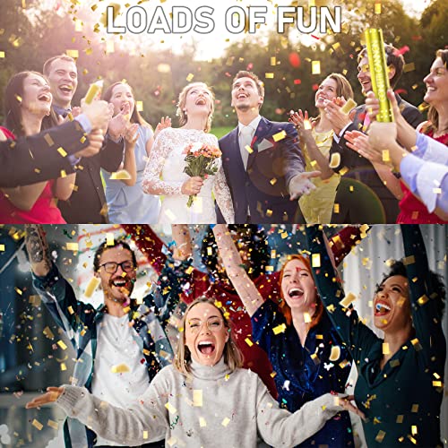 Yeunmu 5 Packs Confetti Cannons, 12 Inch Confetti Cannons Party Poppers, Gold Confetti Poppers For Graduation Wedding Birthday Parties And New Year's Eve Celebration #TOP2