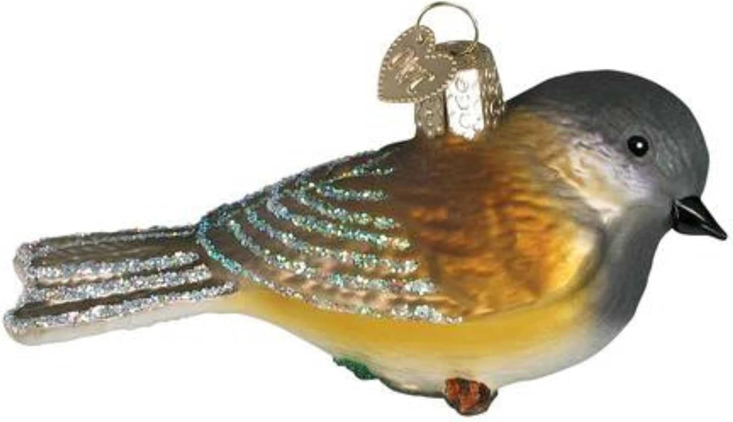 Old World Christmas Black‑Capped Chickadee Glass Blown Ornament for Christmas Tree, Handcrafted Holiday Decoration, Bird Watcher Collection