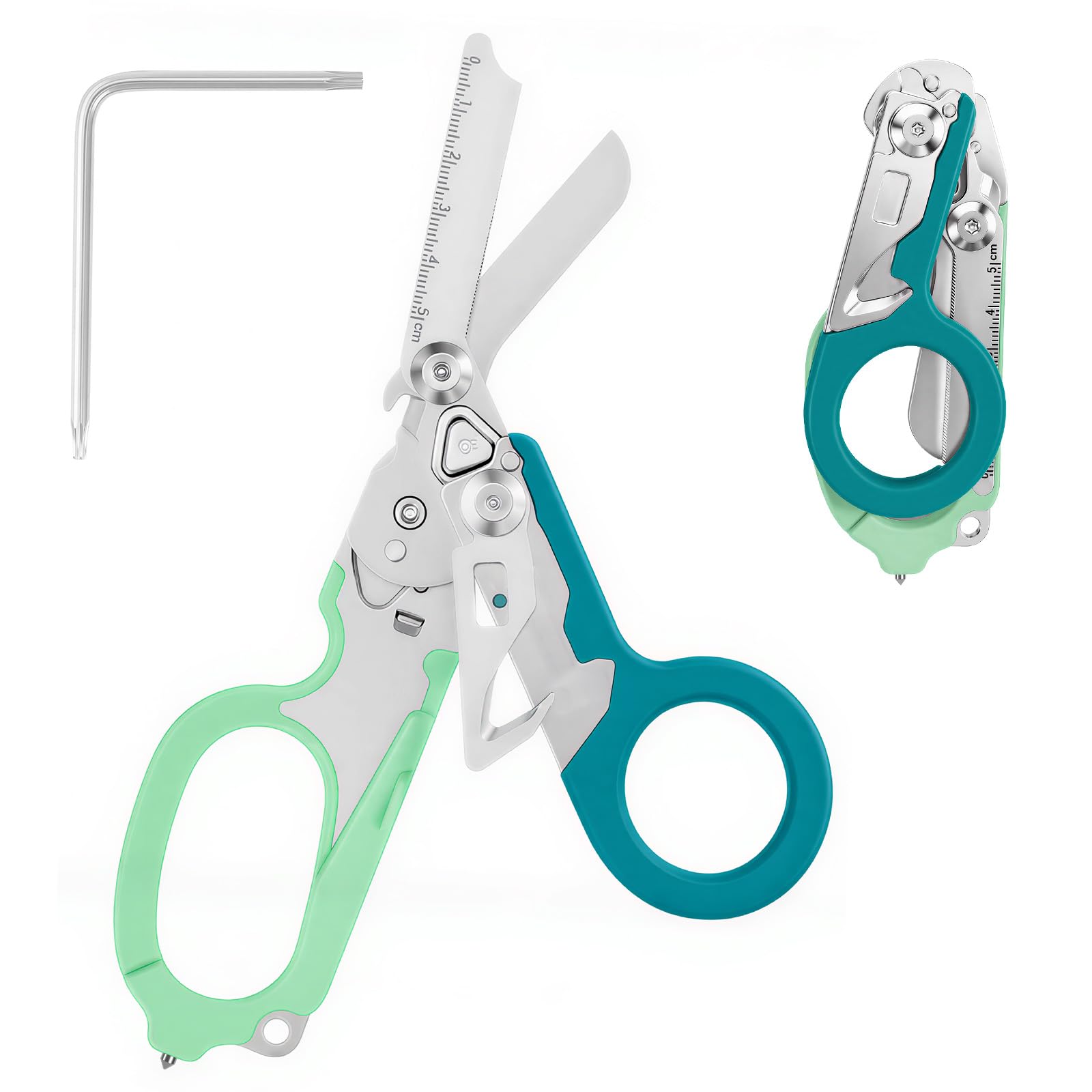 6-in-1 Heavy-Duty Emergency trauma shears (Double Blue)