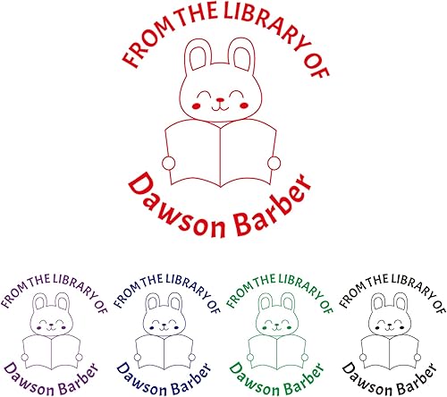 Miniatura 6 de Sello de libro personalizado, sello de biblioteca personalizado, 6 estilos y 5 colores de tinta (sellos de libros para niño y niña)