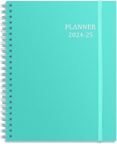 Agenda 2024-2025 - enero 2024-junio 2025 planificador semanal mensual con 18 pestañas mensuales - Agenda 2024-2025 con cierre elástico, bolsillo