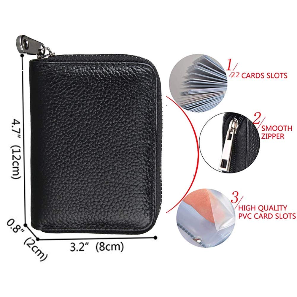 Genuine Leather Credit Card Holder Zipper Wallet With 22 Genuine Leather Credit Card Holder Zipper Wallet With 22