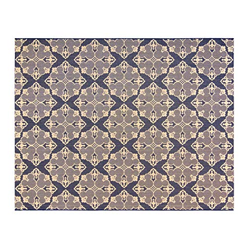 Gertmenian Mickey Mouse Indoor Outdoor Rug, Disney Home Decor, Perfect Area Carpet for Deck, Patio, Sunroom, Office, Playroom, Living Room, 5x7 Standard, Abstract Geometric Navy Blue, 31293
