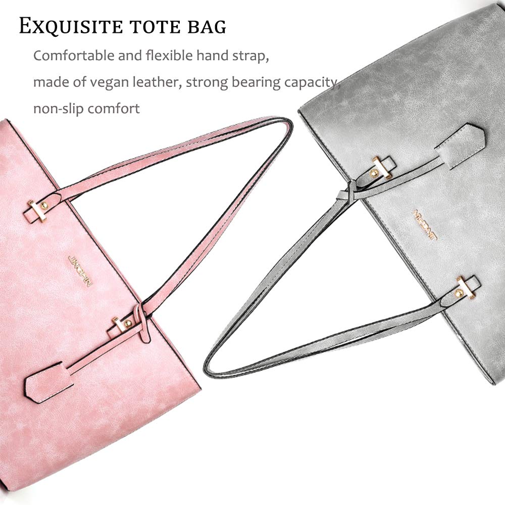 Juego de 5 bolsos de mano de piel sintética para mujer, color Rosa, talla Talla única