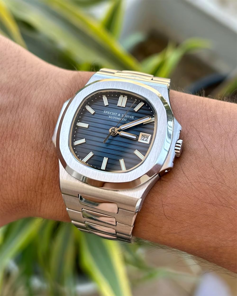 SPECHT&SOHNE Orologio meccanico automatico da uomo, con cristallo zaffiro, 40 mm, movimento giapponese Miyota 8215, impermeabile fino a 50 m