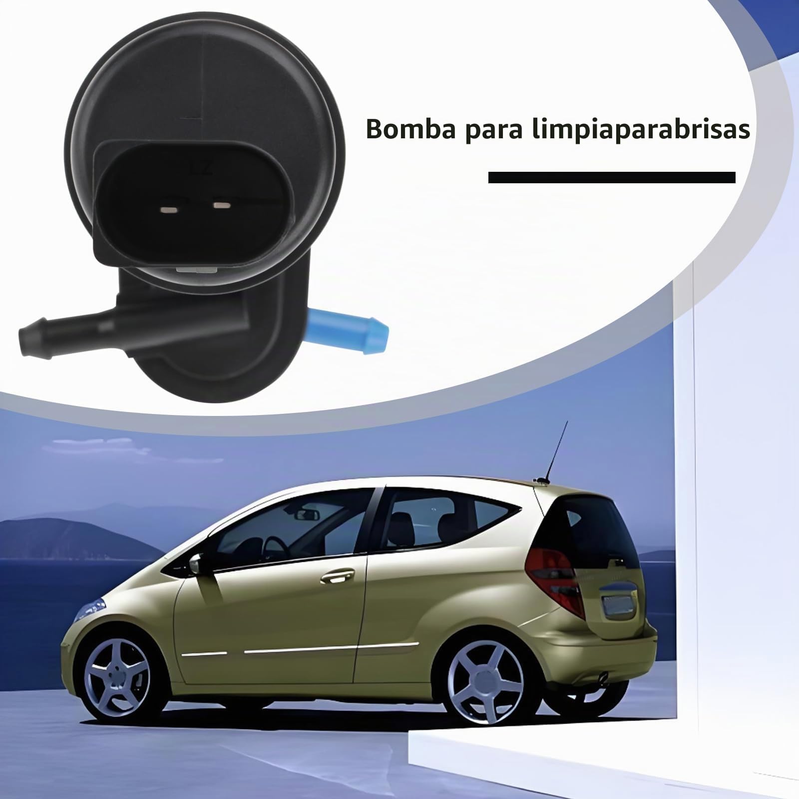OTOTEC 1 bomba de limpiaparabrisas de repuesto 2108691021 compatible con Mercedes-Benz Clase A W169 2004-2012 para sistema de lavado de parabrisas, color negro
