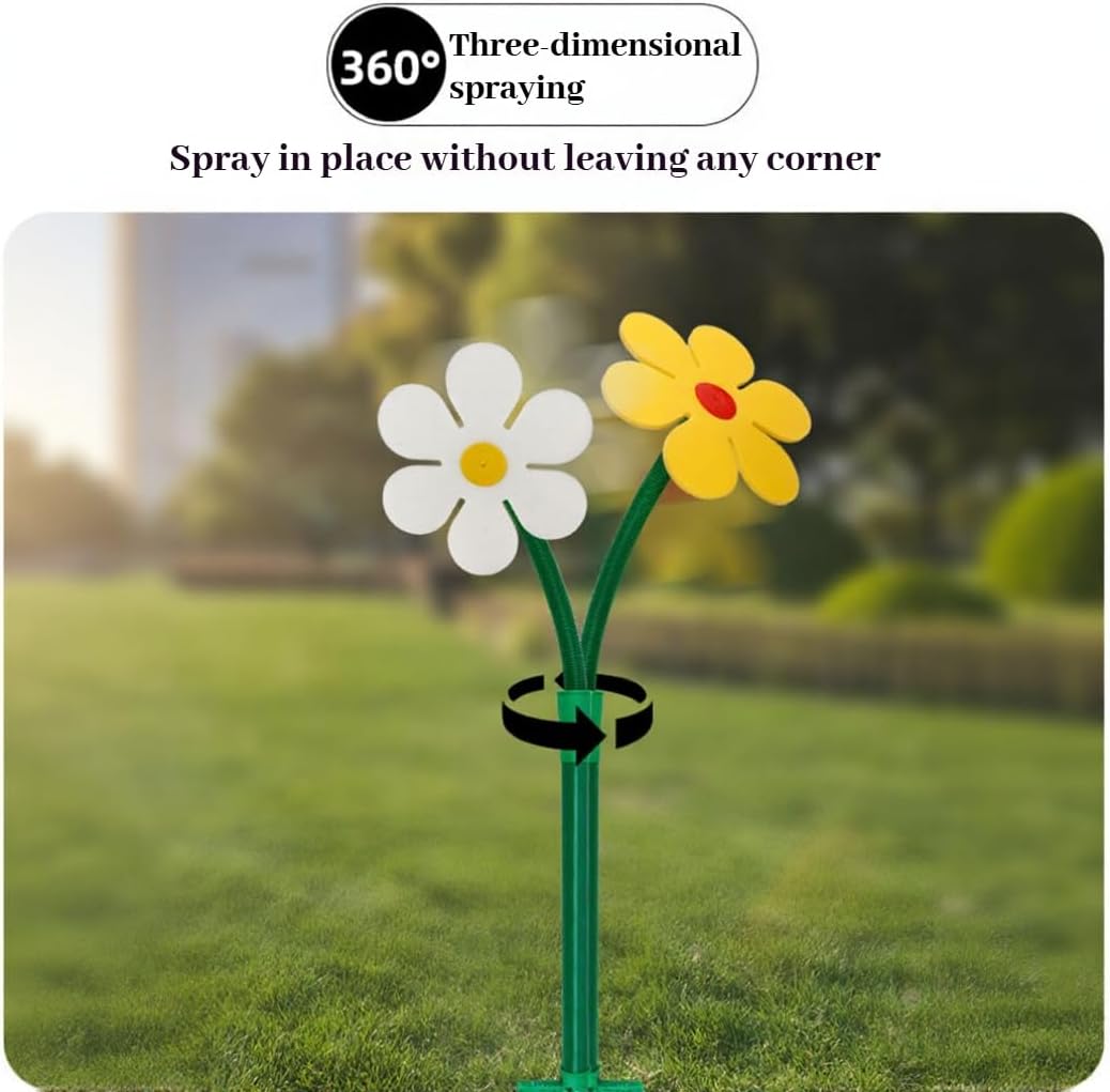 Crazy Daisy Sprinkler, Crazy Daisy Water Sprinkler for Lawn& Garden,360° Rotating Dancing Flower Water Crazy Sprinkler for Kids & Pets Playing (Yellow)