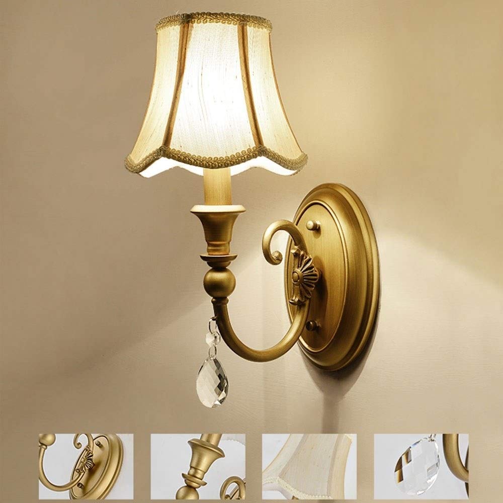 Lámpara de Pared Americana Creativa de Metal de Hierro Retro, Lámpara Dere Pura Lámpara Dere, Lámpara de Cristal de Cristal, Dormitorio Colgante de la Sala de Estar Luz de Pared E27 Interior Flex