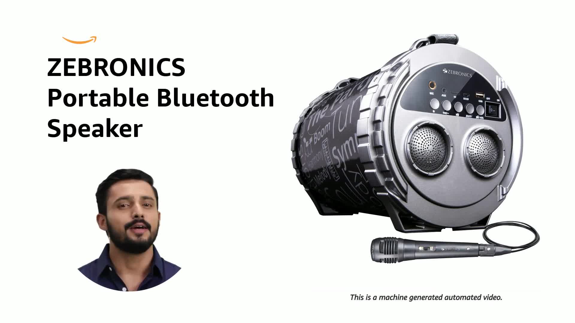ZEBRONICS Portable Bluetooth Speaker with Micro SD Card, USB, AUX