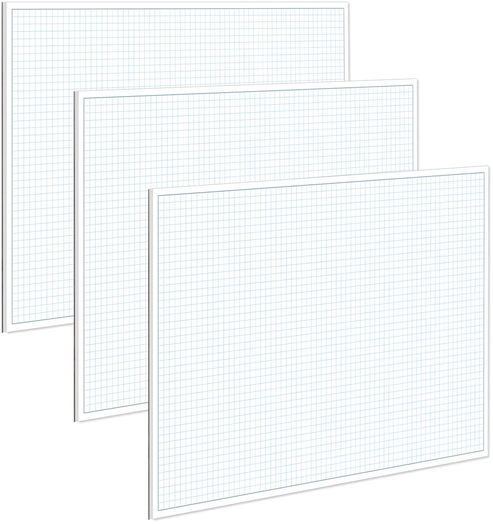 (3-Pack) Engineering Graph Paper Pads, 11x17 Quadrille 75 Sheets/150 Pages Grid Paper for Drafting, Engineering, Blueprint Drawing, 4x4 Blue Quad Rule