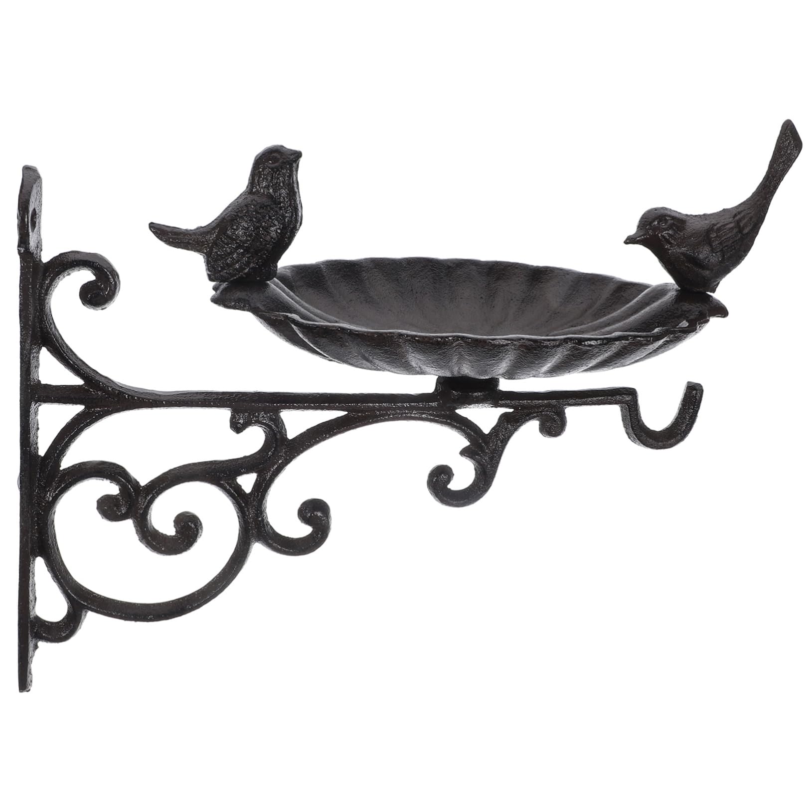 Happyyami Gancho para Comedero de Pájaros de Hierro Negro Montado en Pared