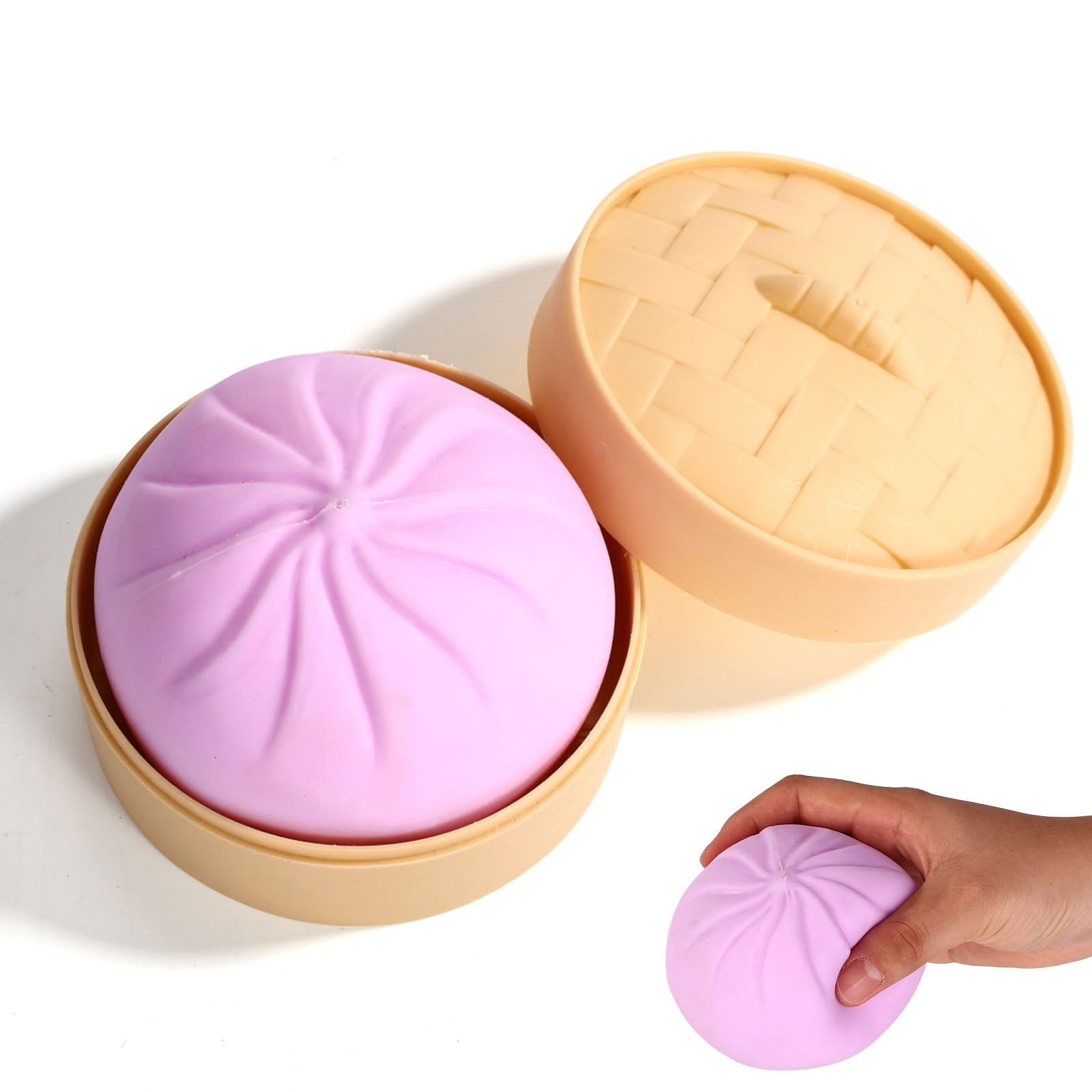 Photo 1 of Giant Dumpling Squishy with Steamer Box, Soft Giant Dumpling Fidget Mystery Bao Bun Ball Jumbo Large Squeeze Dough for Adults Birthday Holiday Present
