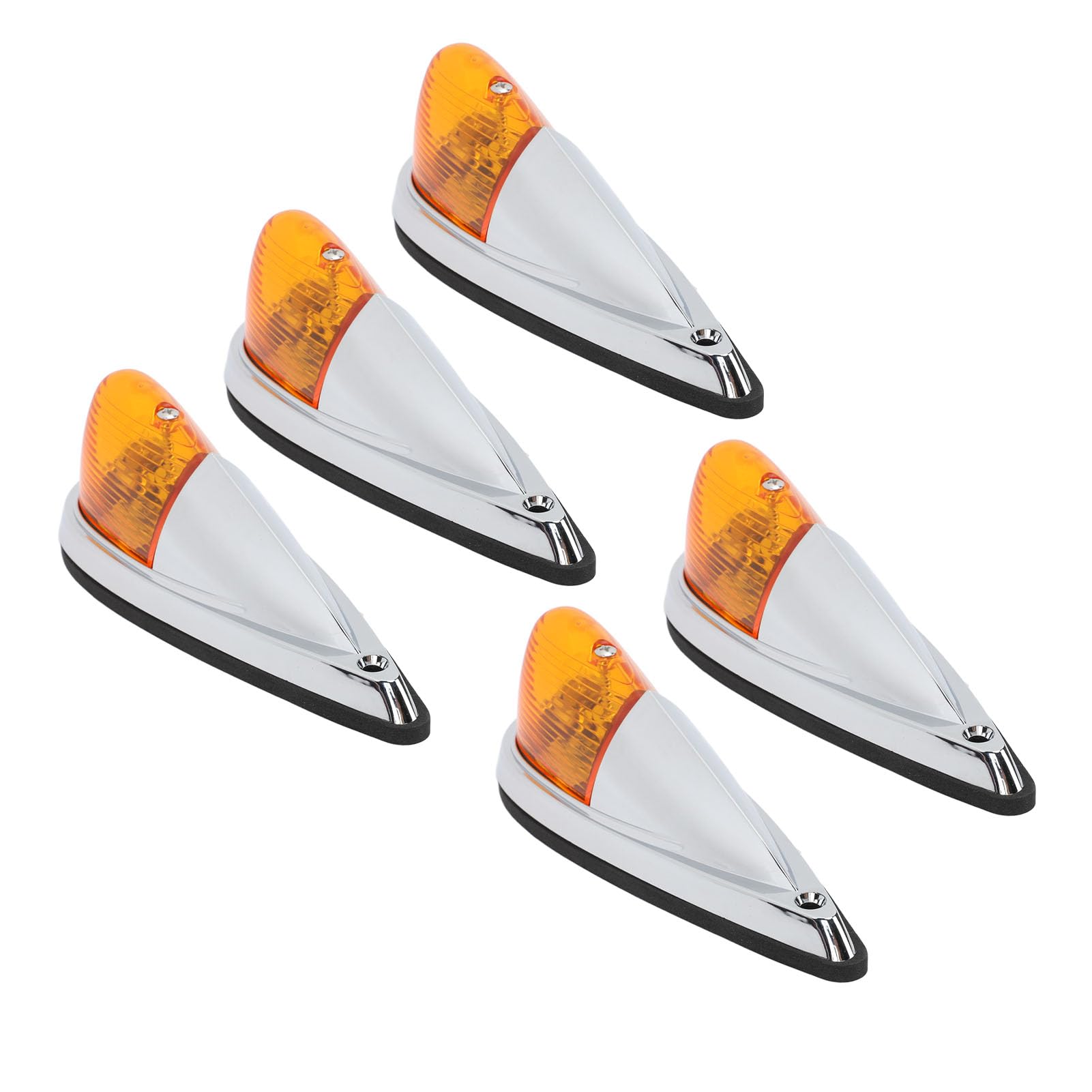KIMISS 5 Lumières de Toit de Cabine de Larme Ambre Universel pour Camions RV, Feux de Toit avec Vis de Montage, Ampoules Halogènes Super Brillantes Améliorent la sécurité de Conduite de
