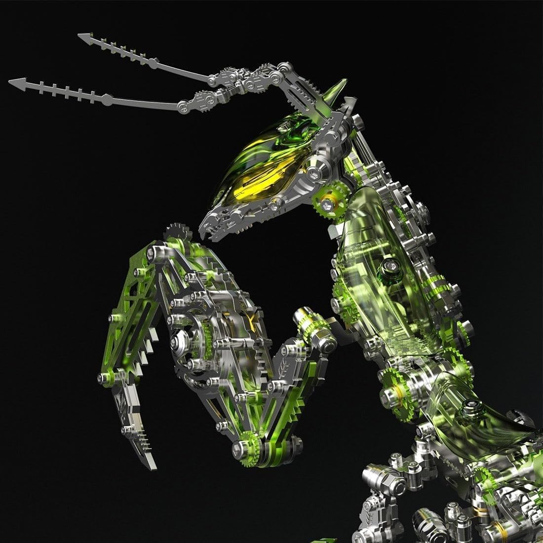 3D-Puzzle-Modellset aus Metall für Erwachsene, 1109-teiliges 3D-mechanisches Gottesanbeterin-Modell aus Metall, mechanisches Insektentiermodell aus Edelstahl zum Selbermachen B