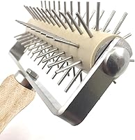 Vista 3 de Time-Saver Pizza Dough Roller Docker with Wood Handle, for Pizza Cookie Cake Pie Pastry Bread Dough (Stainless Steel)