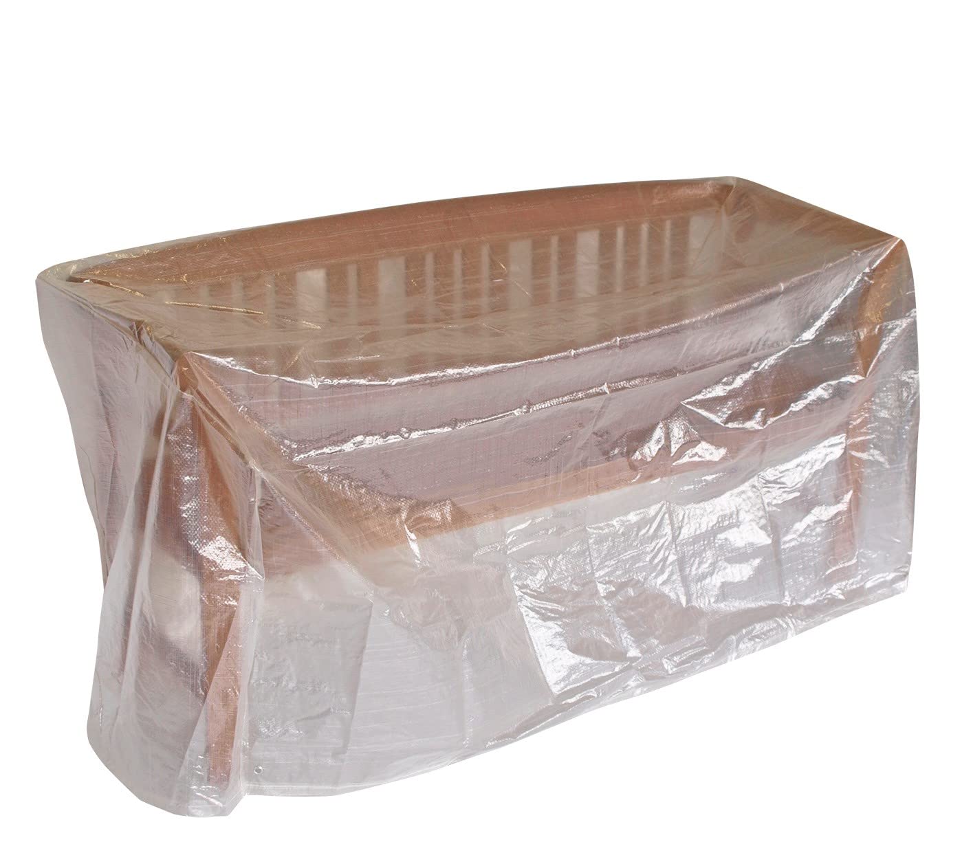 Funda para banco de 2 plazas, 134 cm, de PE transparente