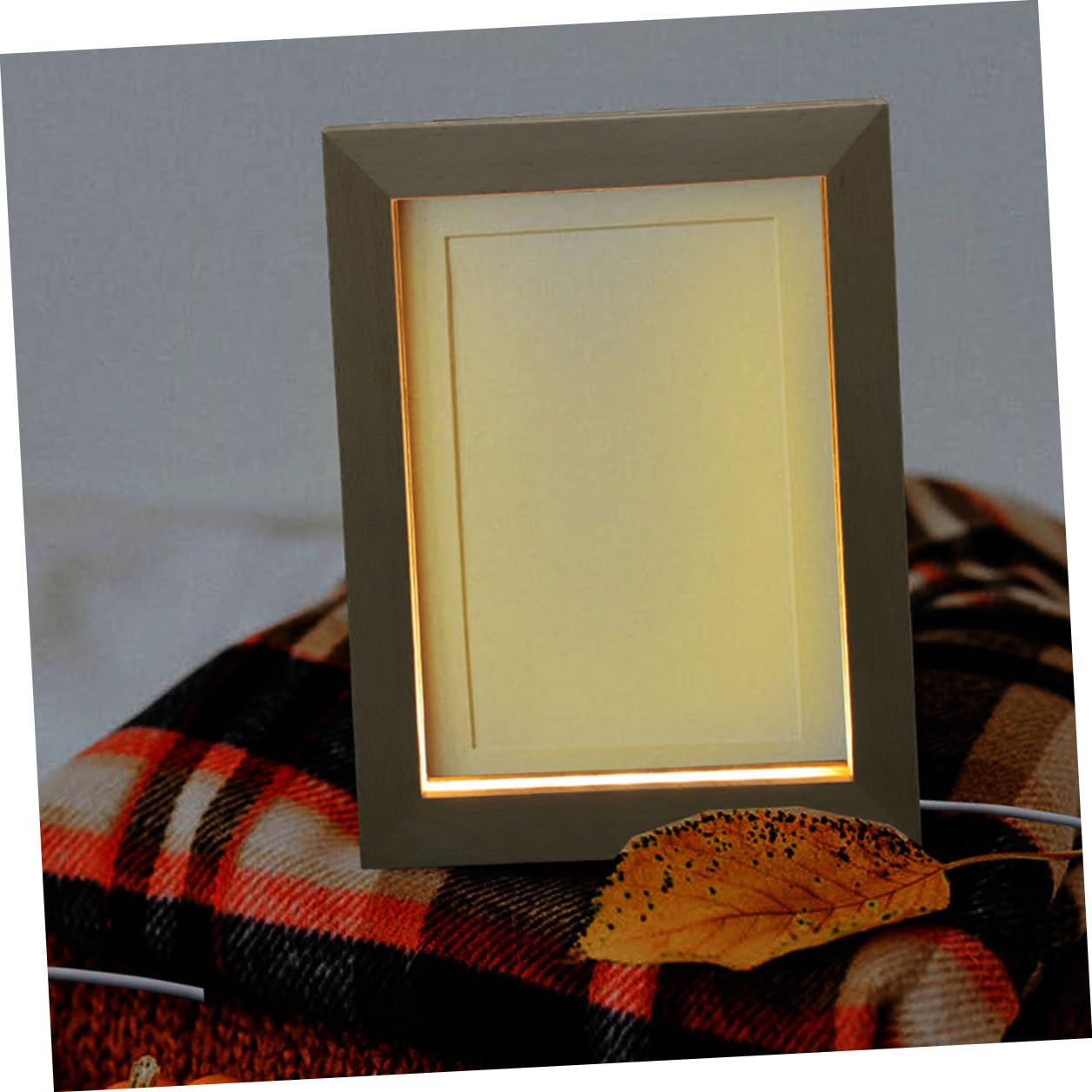 Ciieeo Marco de Fotos LED de Madera Maciza 2 Piezas 170x130 Mm Luz Cálida Usb, Marco LED Brillante para Decoración de Escritorio y Lámpara de Noche Efecto 3d para Fotos Iluminadas