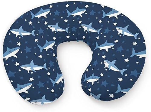 Funda de almohada de lactancia con diseño de animales del océano, tiburones y estrellas, unisex, extraíble, para bebés, niñas, niños, recién