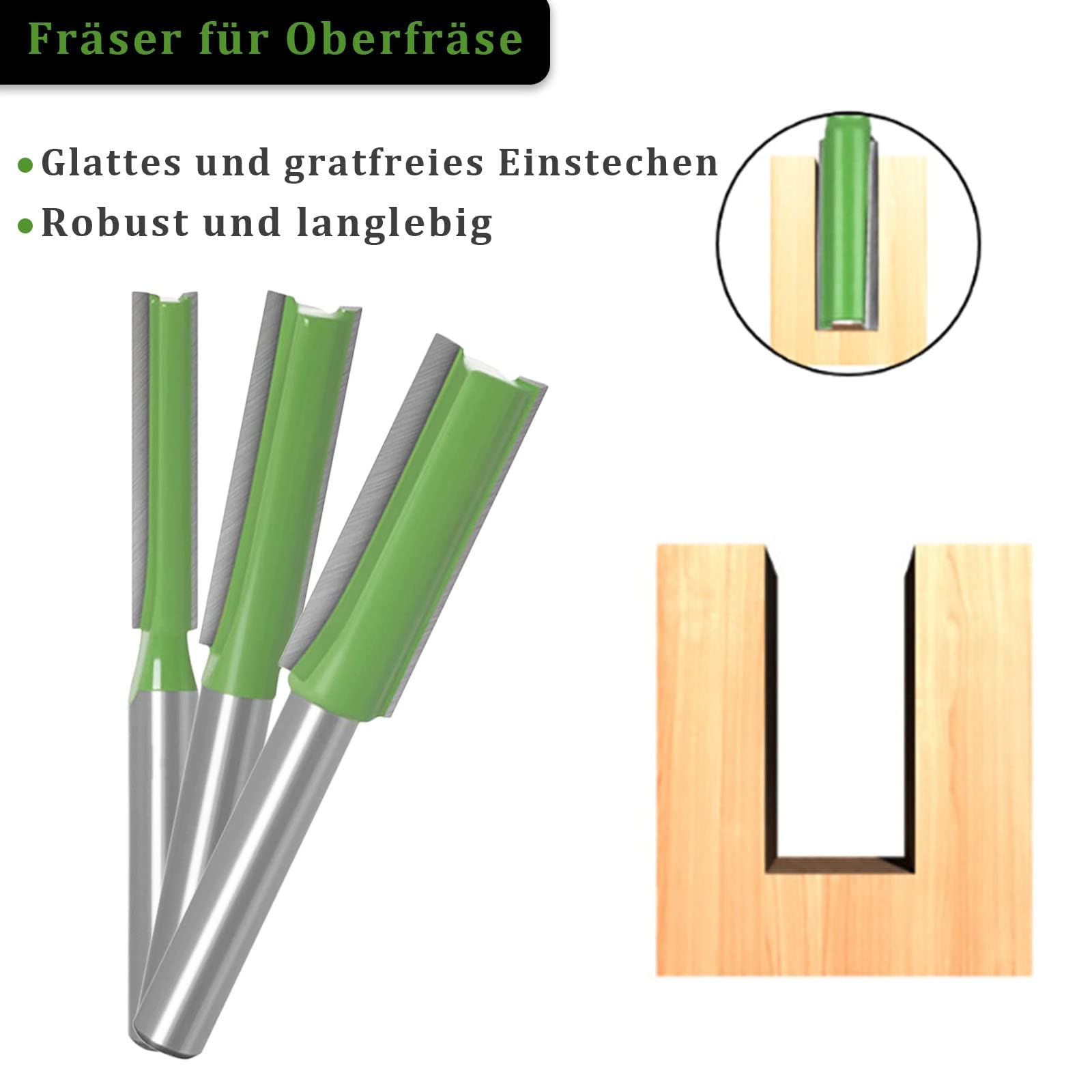 Set Frese Per Router 7 Pezzi | Per Scanalatura Legno | Gambo 6mm | Diametri 3-12mm - Foto 4