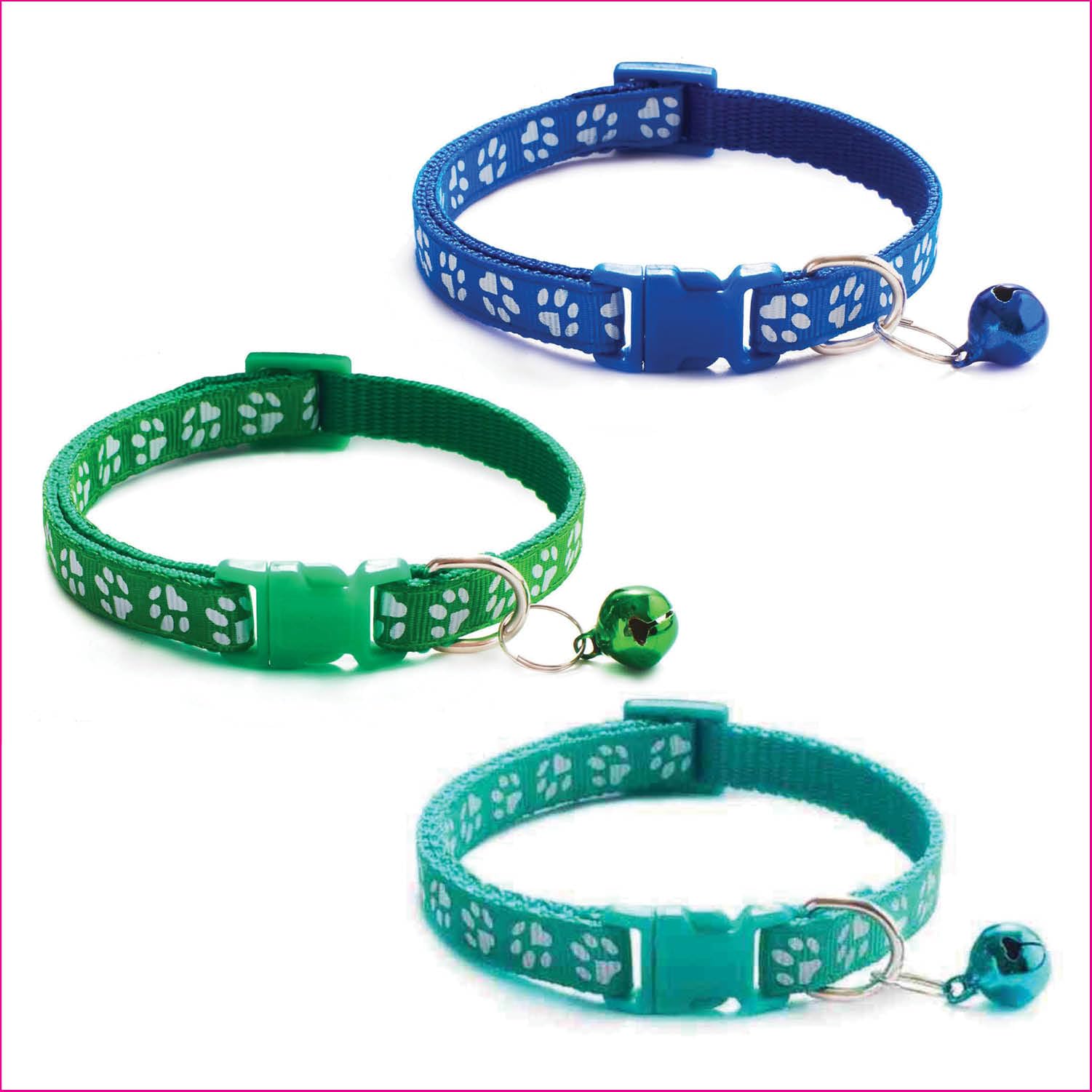 Litvibes Cat Collars Set of 3 with Bell,Kitten & Small Soft Adjustable Collar Safe,Solid & Protection Breakaway for Cats & Puppies,Cute Kitty Neckband with Paw Print-(Turquoise,Dark Blue,Dark Green) (B0CXVK2RJ9) Amazon Price History, Amazon Price Tracker