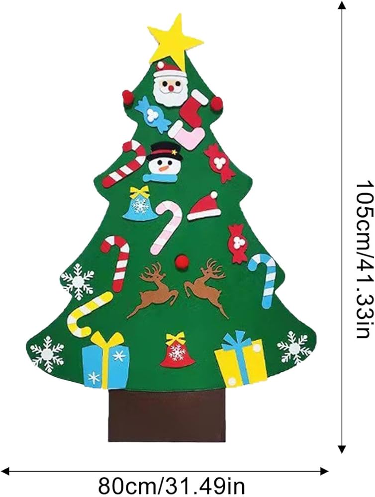 ミニクリスマスツリー フェルトオーナメント付き Amazon | 子供用フェルトクリスマスツリー、オーナメントセット付き