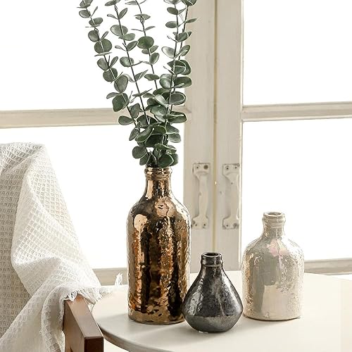 Miniatura 5 de Juego de 3 jarrones de cerámica  Jarrones decorativos para decoración del hogar  Florero bohemio moderno neutro para sala de estar, mesa, repisa,