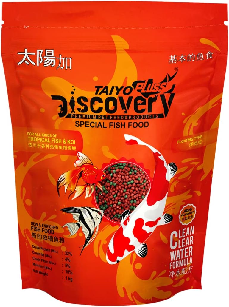 Taiyo Pluss Discovery All Life Stages Special Fish Food ( 1.2 mm pellets ), 1 kg Pouch
