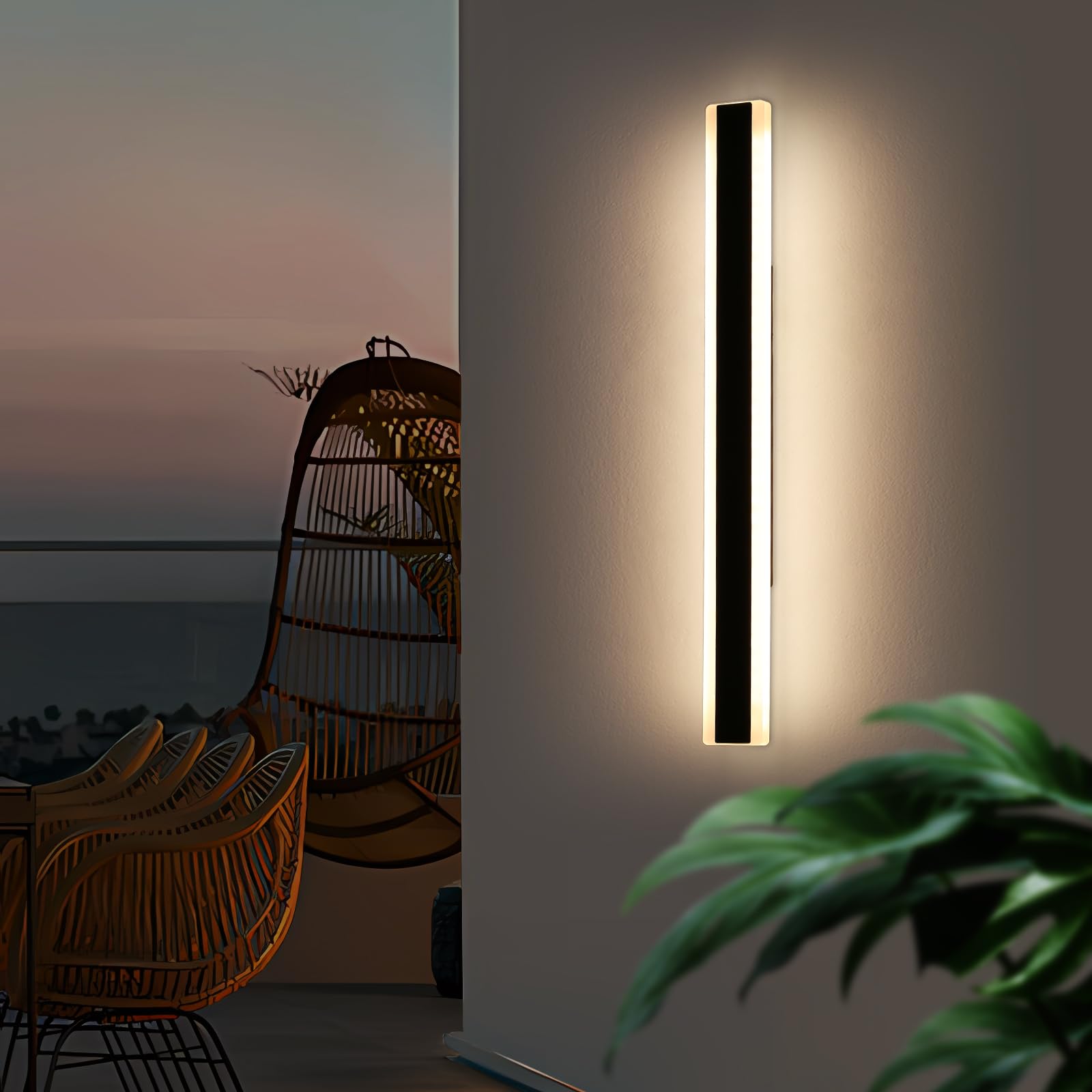 Daoseolo 47inch Modern Wall Sconces, Long Linear Outdoor