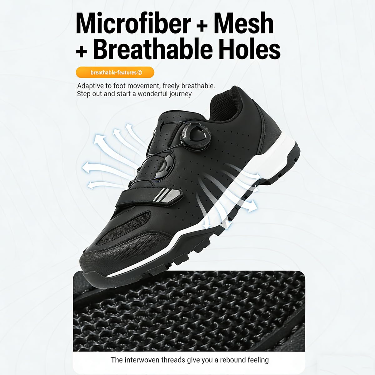 Zapatilla de Ciclismo MTB Hombre, Zapatos Bicicleta de Montaña Antideslizantes Compatibles con SPD Lock System Unisex Adulto Respirables