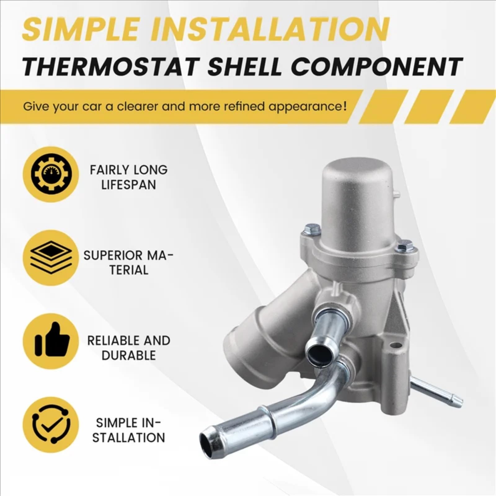 Refrigerante Termostato Per Lincoln Per MKT 2013-2019 AT4Z-8A586-B | Termostato Motore Alloggiamento termostato liquido di raffreddamento motore AT4Z-8A586-B