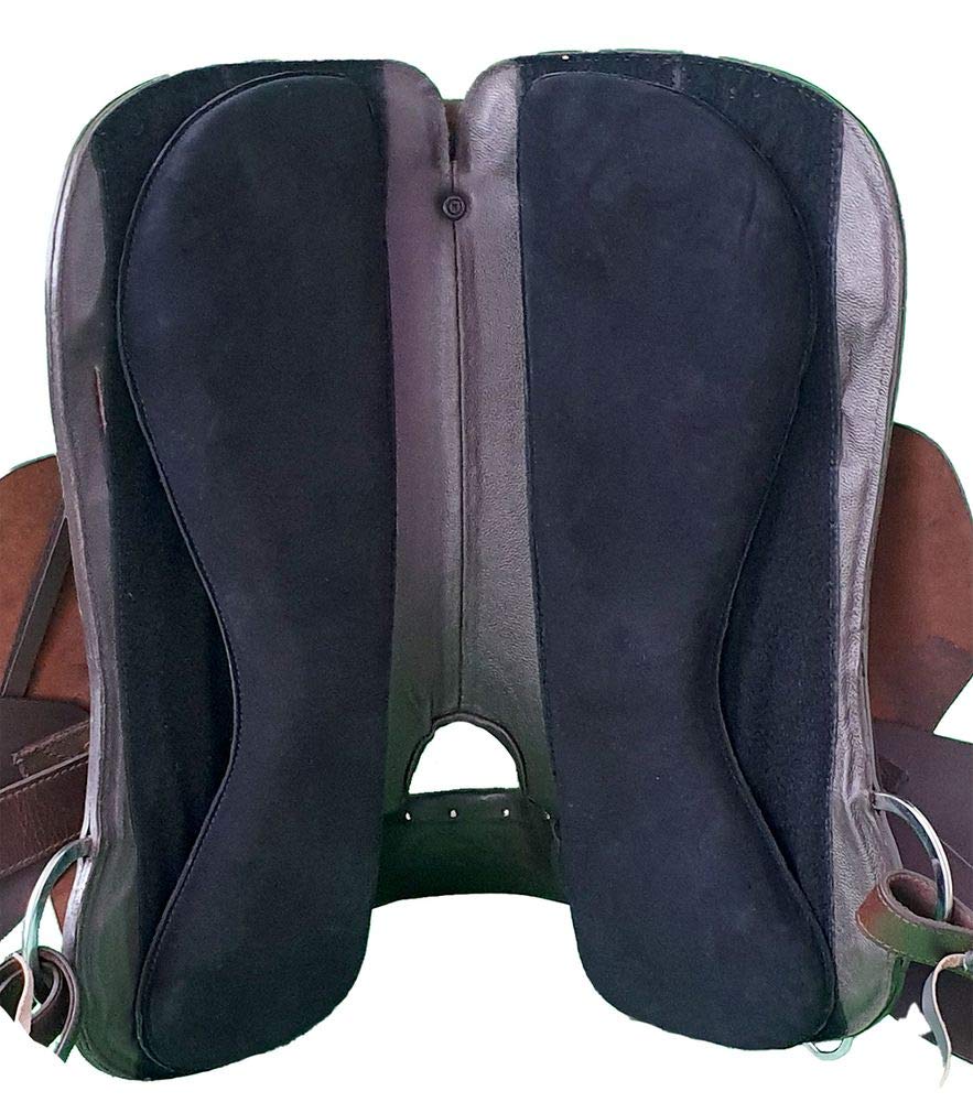 A&M Reitsport Baumloser Westernsattel Nebraska aus geöltem Büffelleder, wechselbares Kopfeisen, Größe:16 Zoll