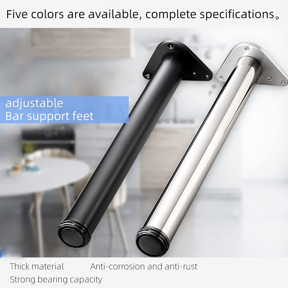 Gambe per tavoli mobili per divani tavoli scrivania in tubo di metallo gamba nero acciaio inossidabile Lega di alluminio Colonna di supporto diametro 6 cm altezza bisogno formato personalizzato