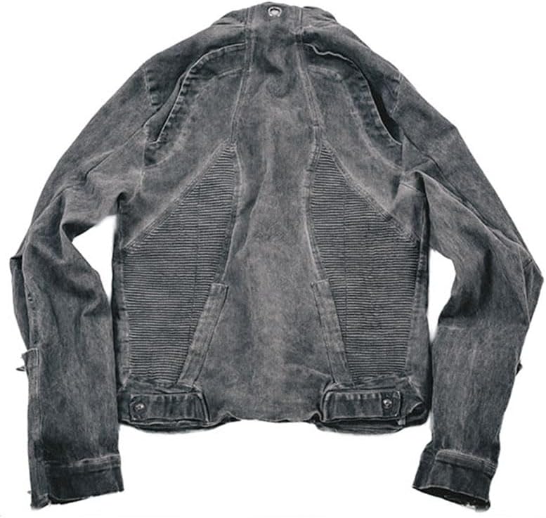 Men's Slim Fit Stand Up Collar Jacket Waste Soil Functional Style Geometric Deconstruction Short Coat