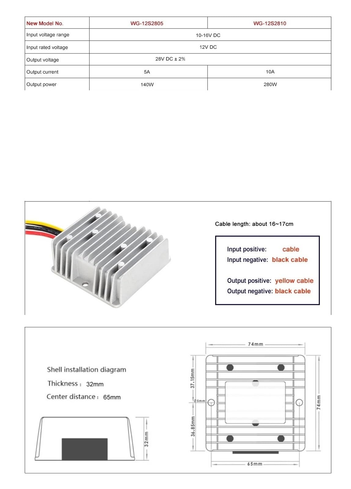 Régulateur de Tension Continue à découpage, Convertisseur élévateur CC 12 V à 28 V, régulateur de Tension élévateur (5 A ou 10 A)(12V to 28V 10A)